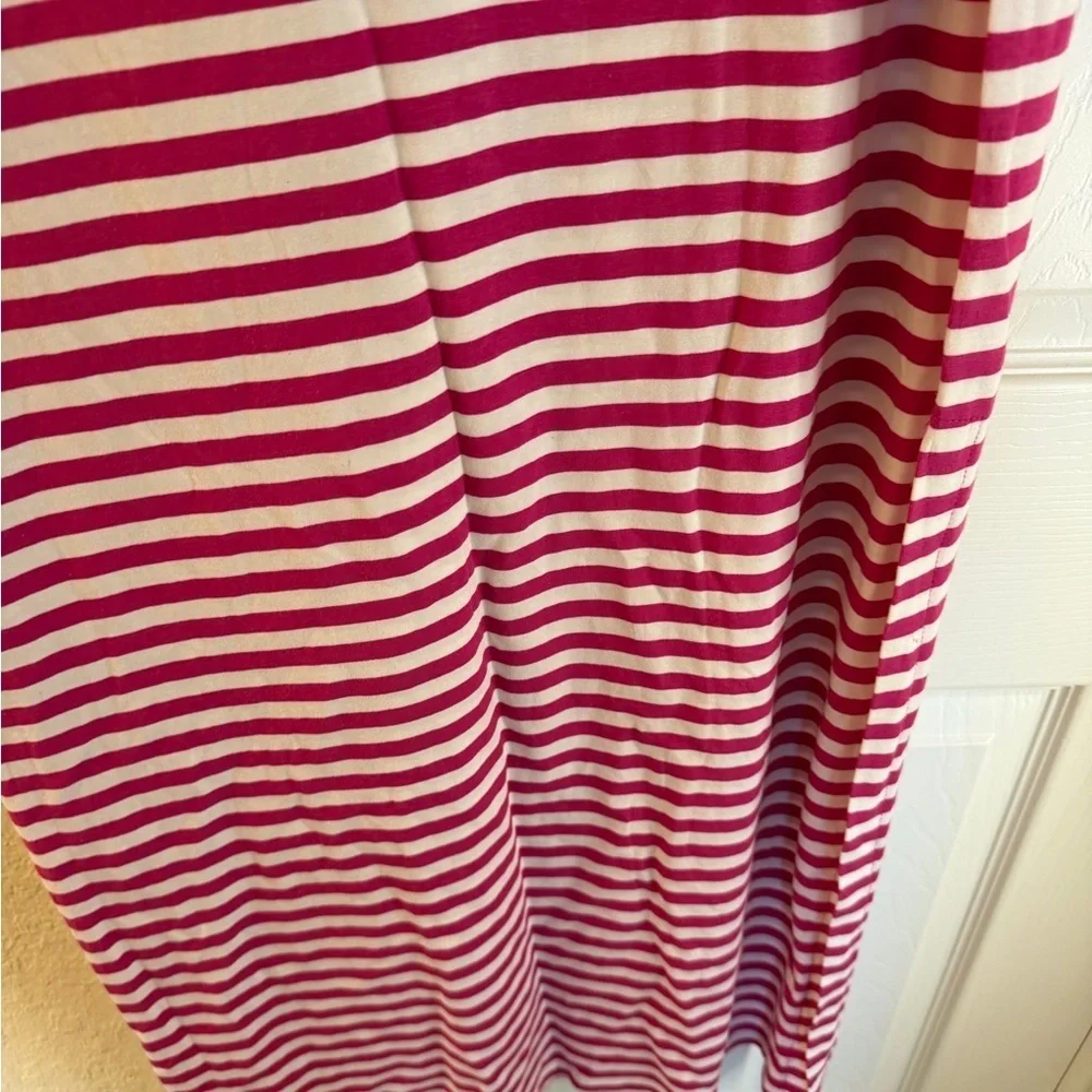 Michael Kors Pink and White Striped Maxi Skirt